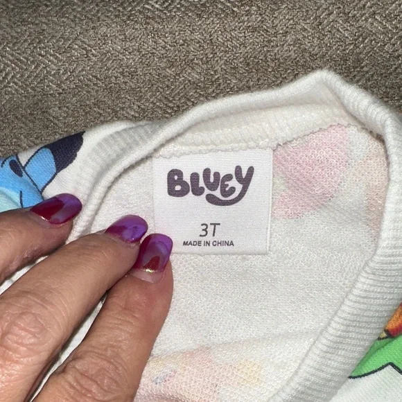 Kids Bluey Print Matching Set - White and Red - Picture 5 of 6